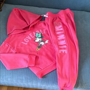 Disney Minnie Mouse Pink Loveable Kids Hoodie and Joggers